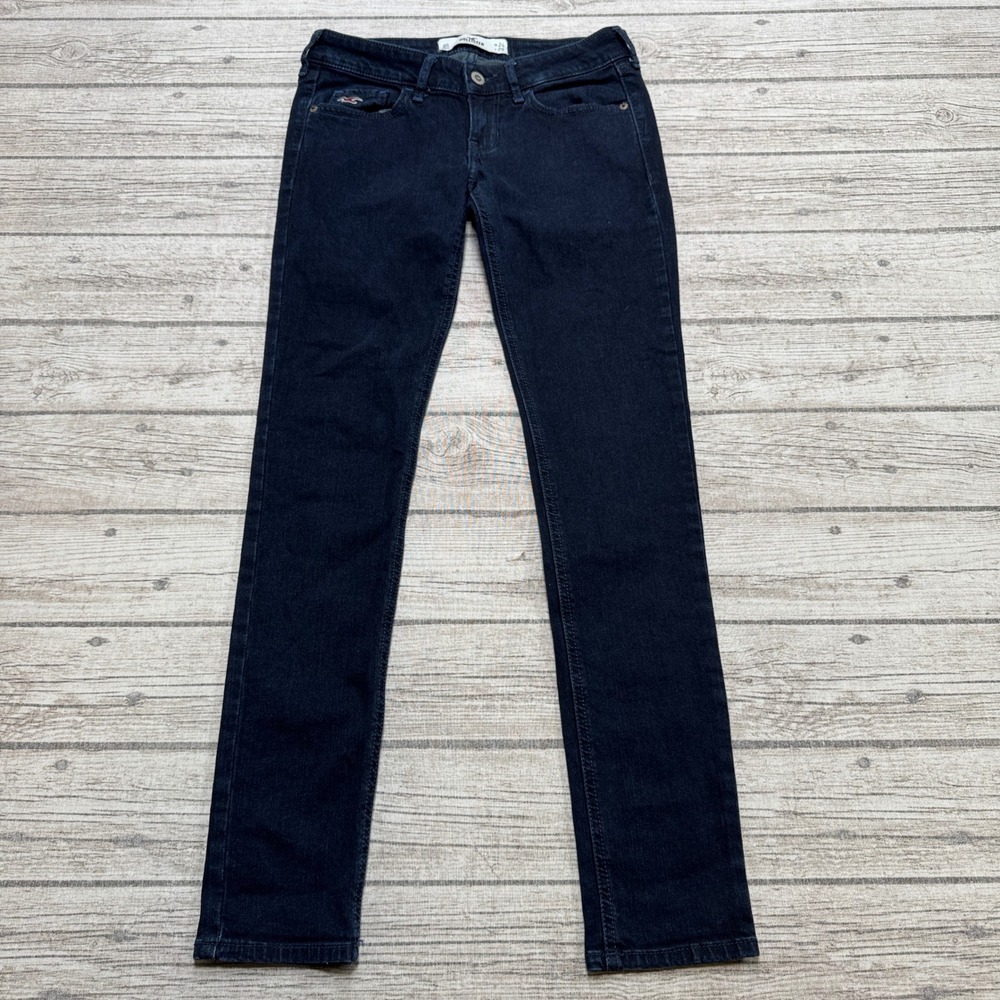 Hollister Jeans Women's 0 Blue Dark Wash Denim Skinny Low Rise Slim Fit Stretch